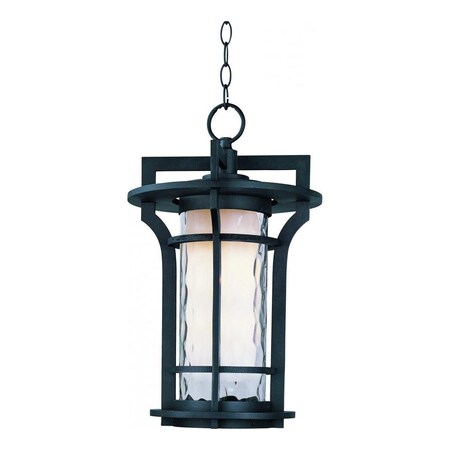 Maxim One Light Water Glass Glass Black Oxide Hanging Lantern 30488WGBO
